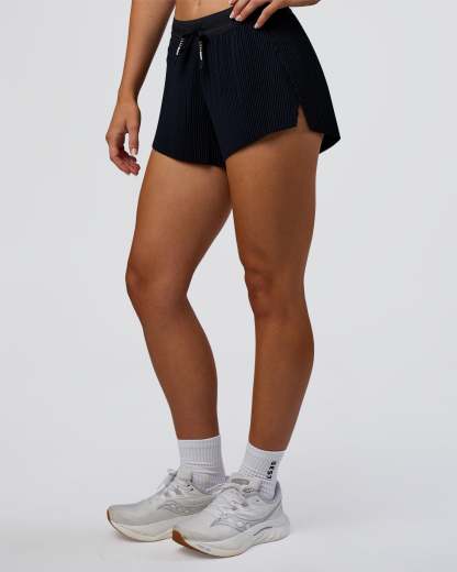 Accelerate 3" Pleated Mid-Rise Running Short - Black