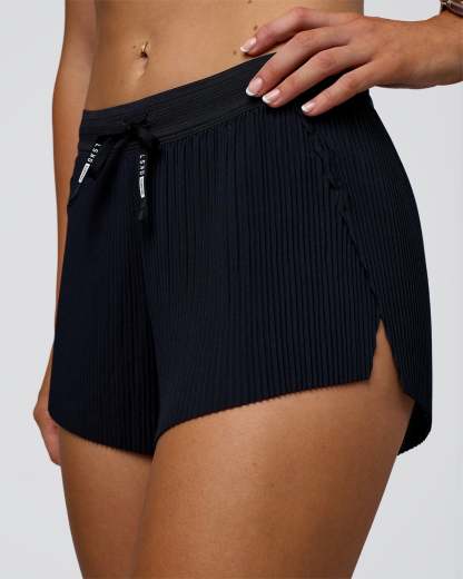 Accelerate 3" Pleated Mid-Rise Running Short - Black