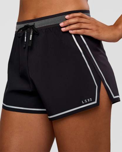 Accelerate 3" Reflective High-Rise Running Short - Black-Reflective