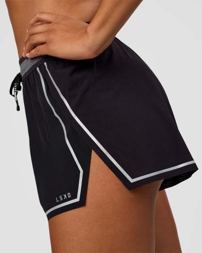 Accelerate 3" Reflective High-Rise Running Short - Black-Reflective