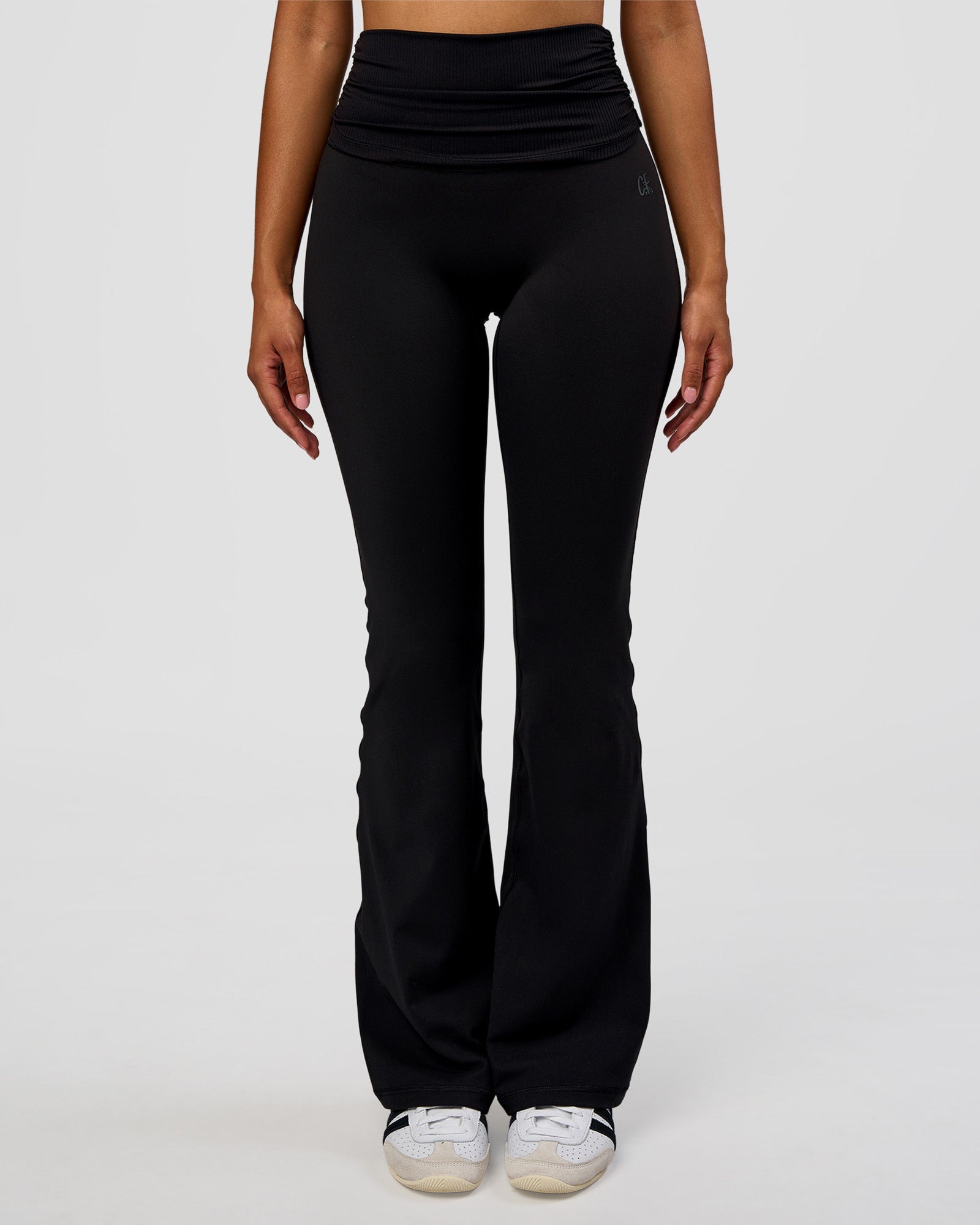 CF Fold Over High-Rise Flared Legging - Black