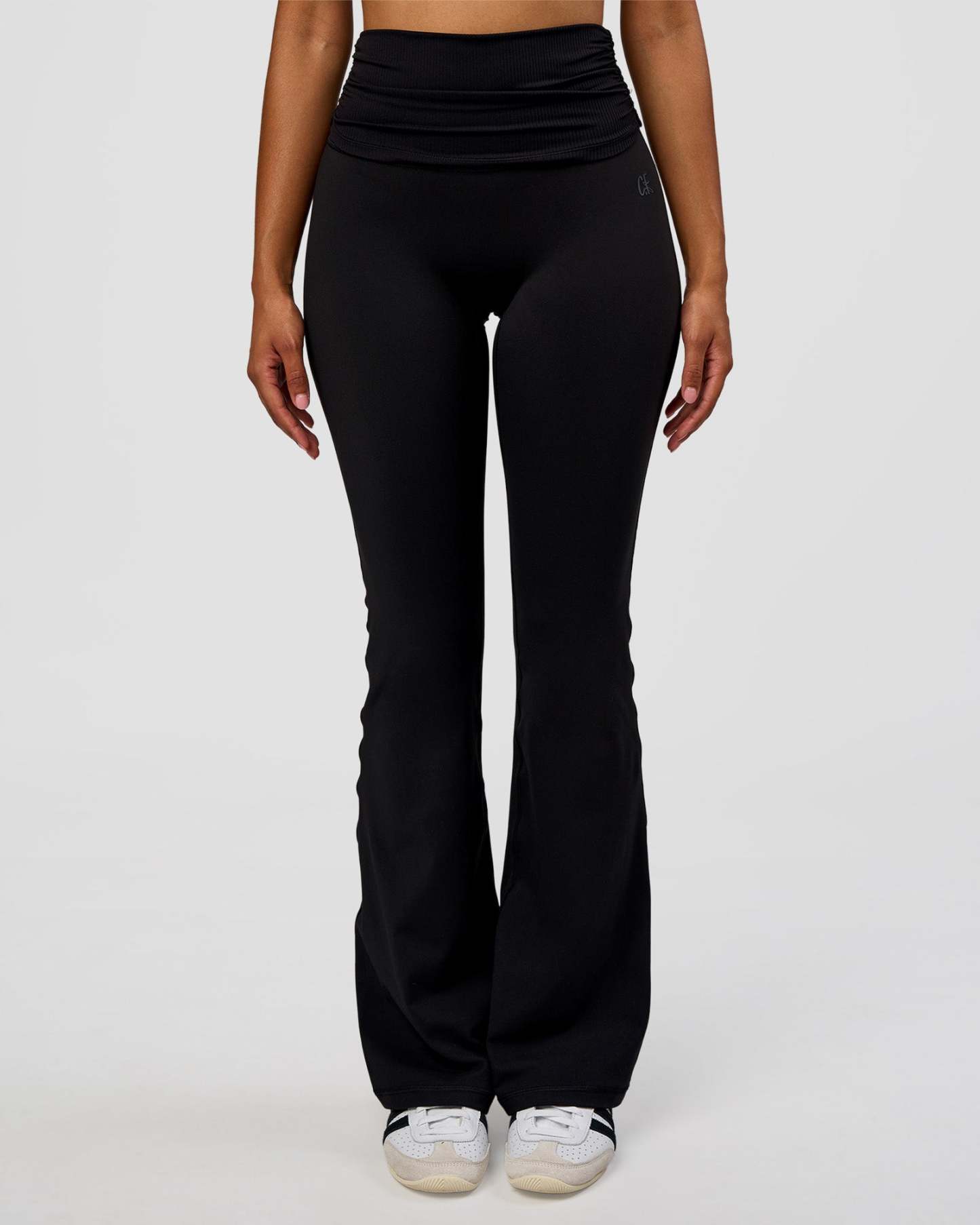 CF Fold Over High-Rise Flared Legging - Black