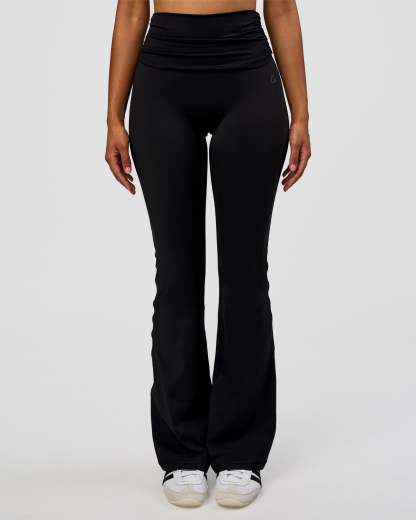 CF Fold Over High-Rise Flared Legging - Black