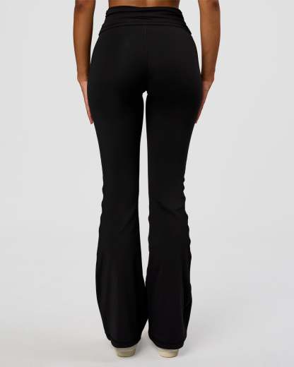 CF Fold Over High-Rise Flared Legging - Black