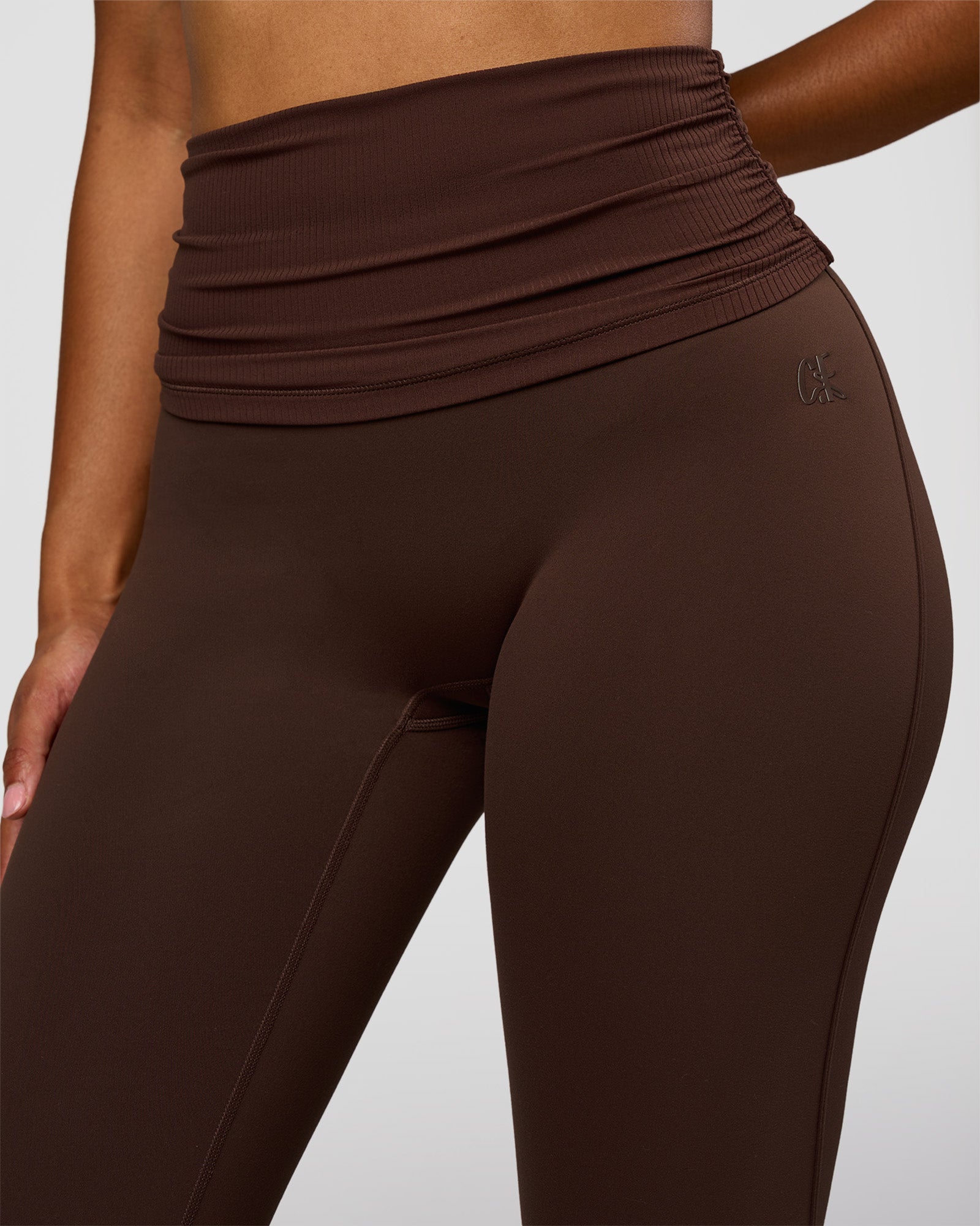 CF Fold Over High-Rise Flared Legging - Hot Chocolate