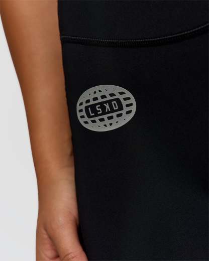 Elite Hype Reflective Run High-Rise 7" Short Pockets - Black-Hype Reflective