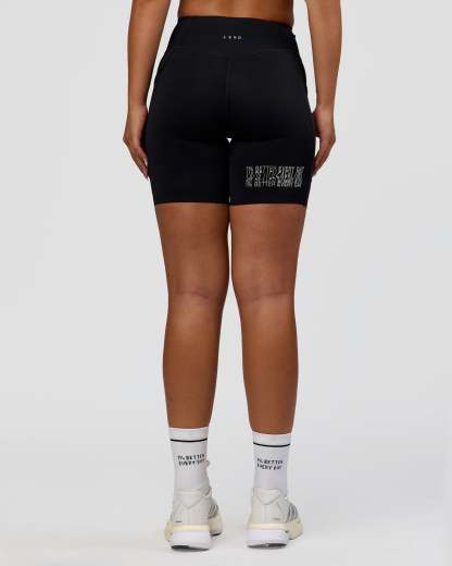 Elite Hype Reflective Run High-Rise 7" Short Pockets - Black-Hype Reflective