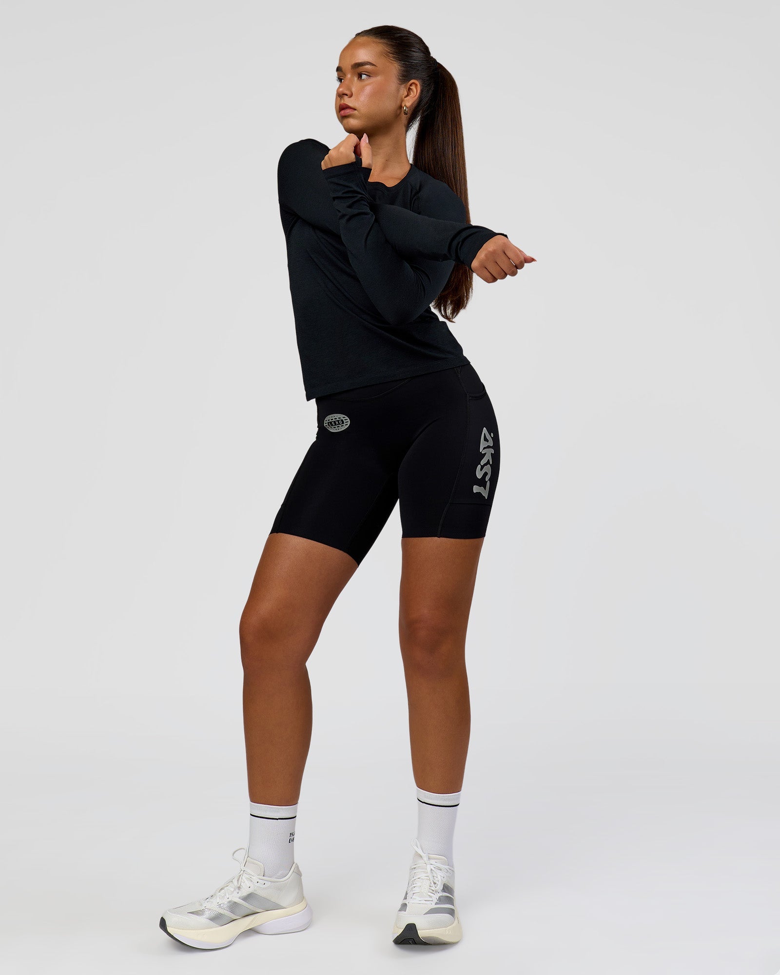 Elite Hype Reflective Run High-Rise 7" Short Pockets - Black-Hype Reflective