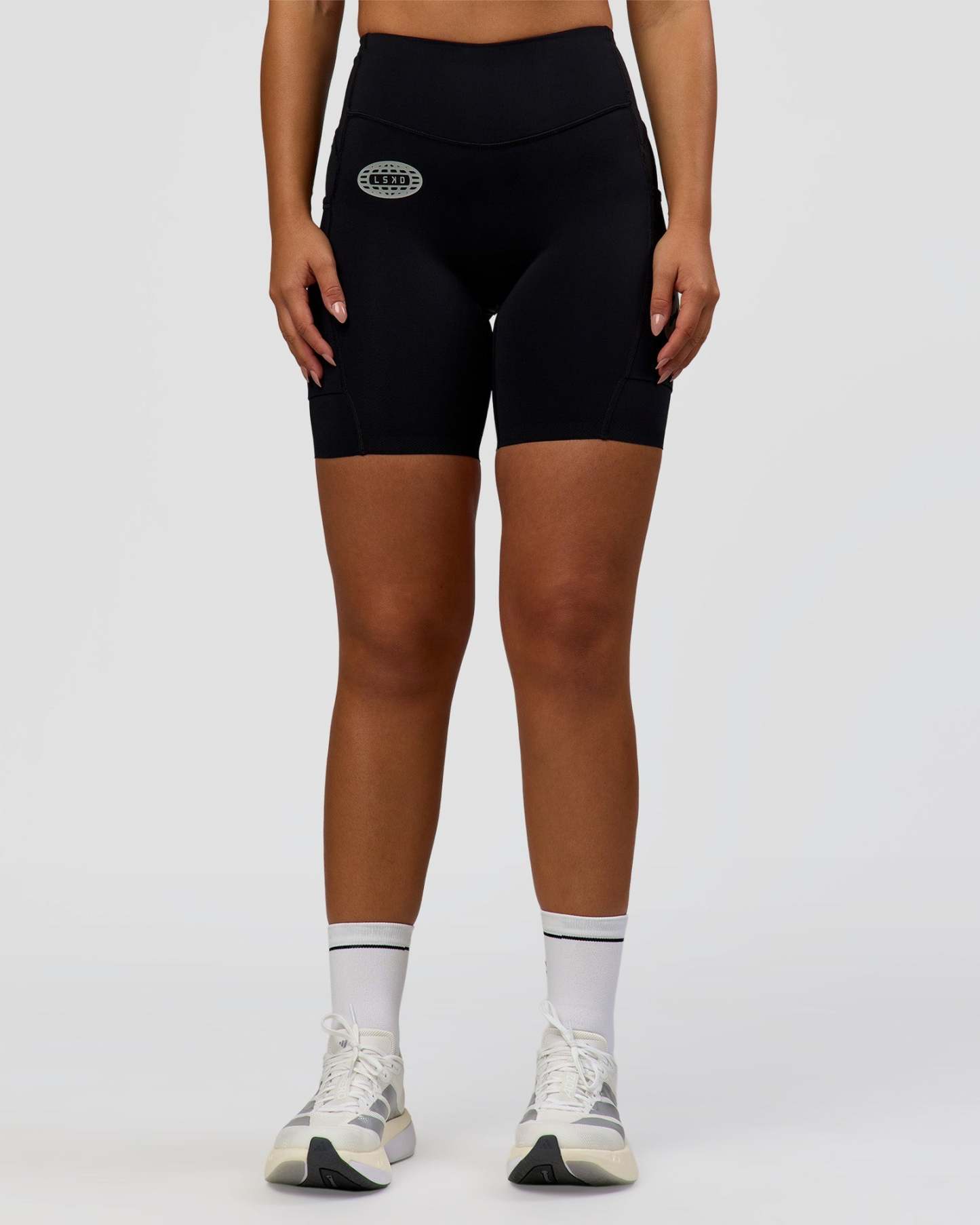 Elite Hype Reflective Run High-Rise 7" Short Pockets - Black-Hype Reflective