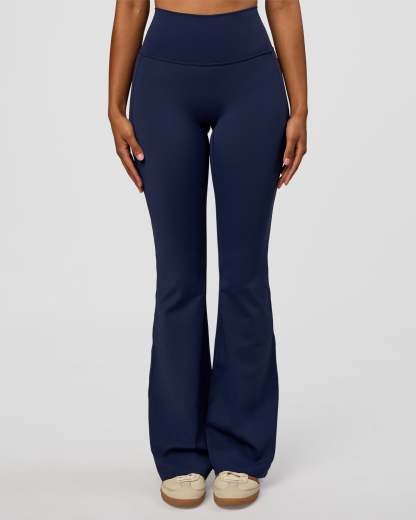 Fusion V-Contour High-Rise Flared Legging Pockets - Future Navy