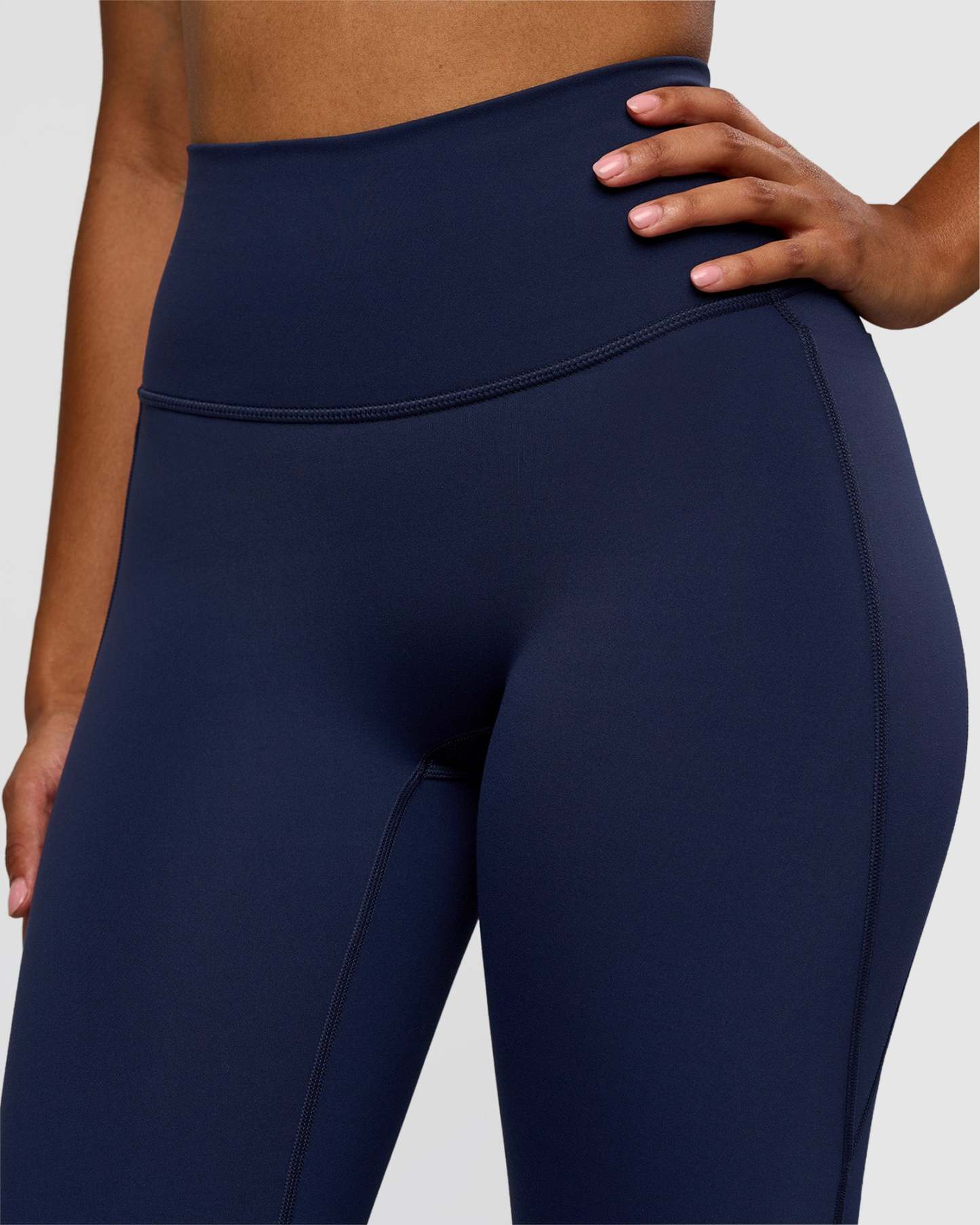 Fusion V-Contour High-Rise Flared Legging Pockets - Future Navy
