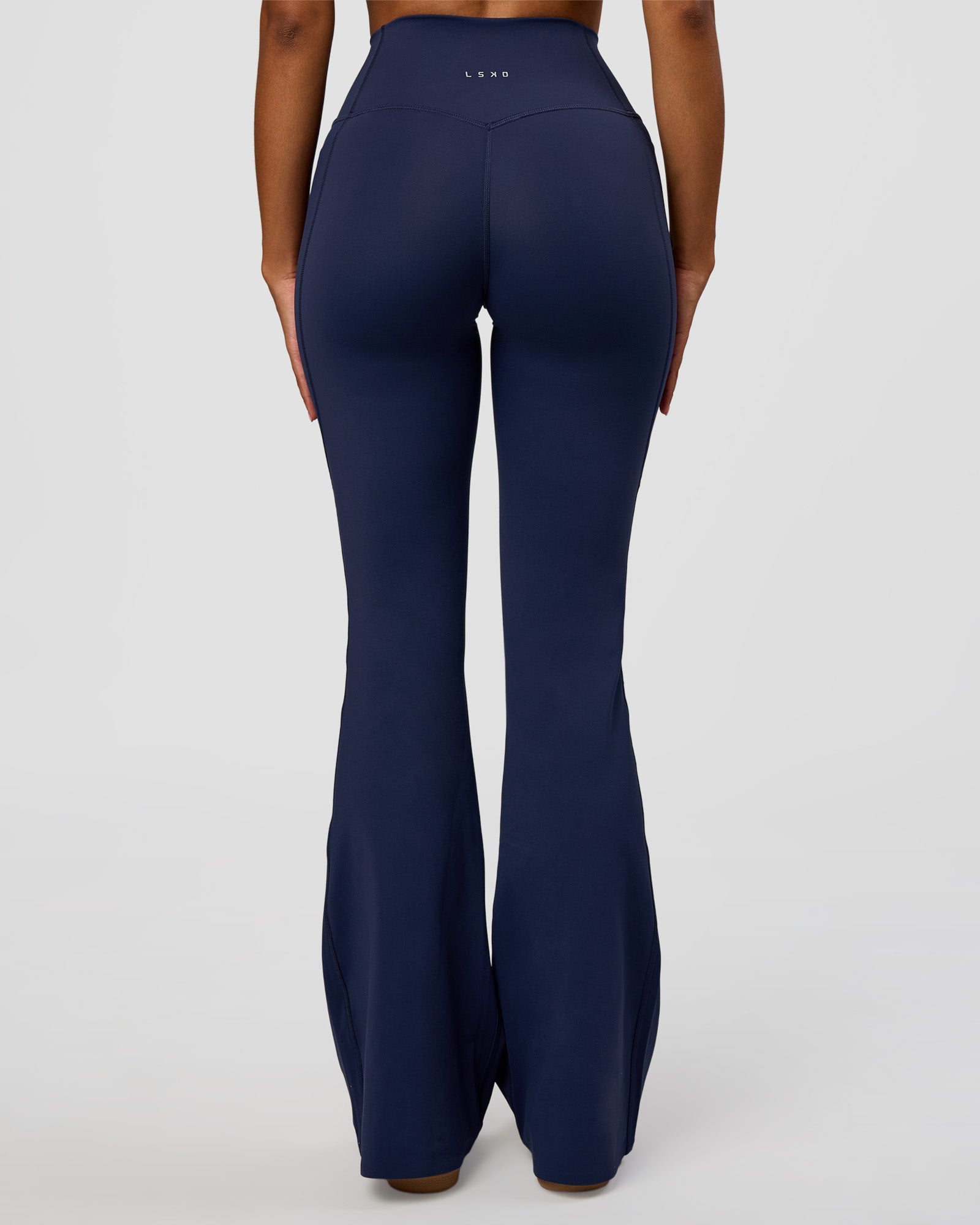 Fusion V-Contour High-Rise Flared Legging Pockets - Future Navy