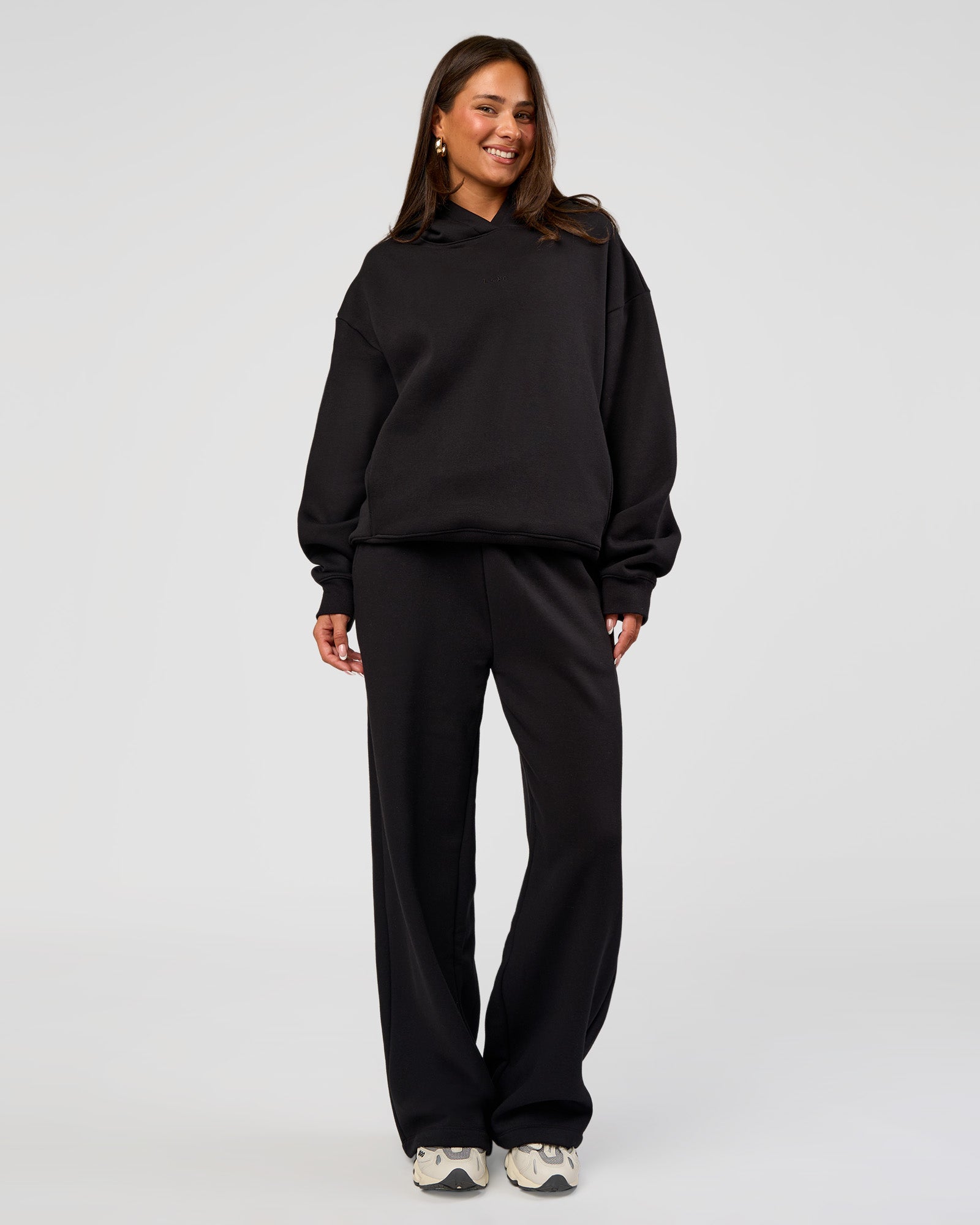 Go-To Wide Leg Track Pant - Black