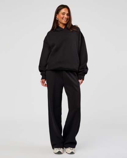 Go-To Wide Leg Track Pant - Black