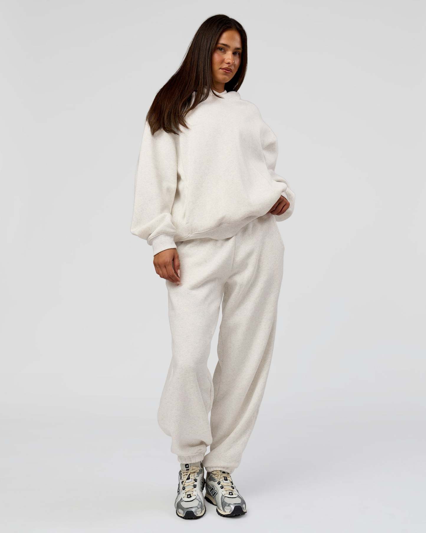 Go-To Oversized Track Pant - Silver Marl
