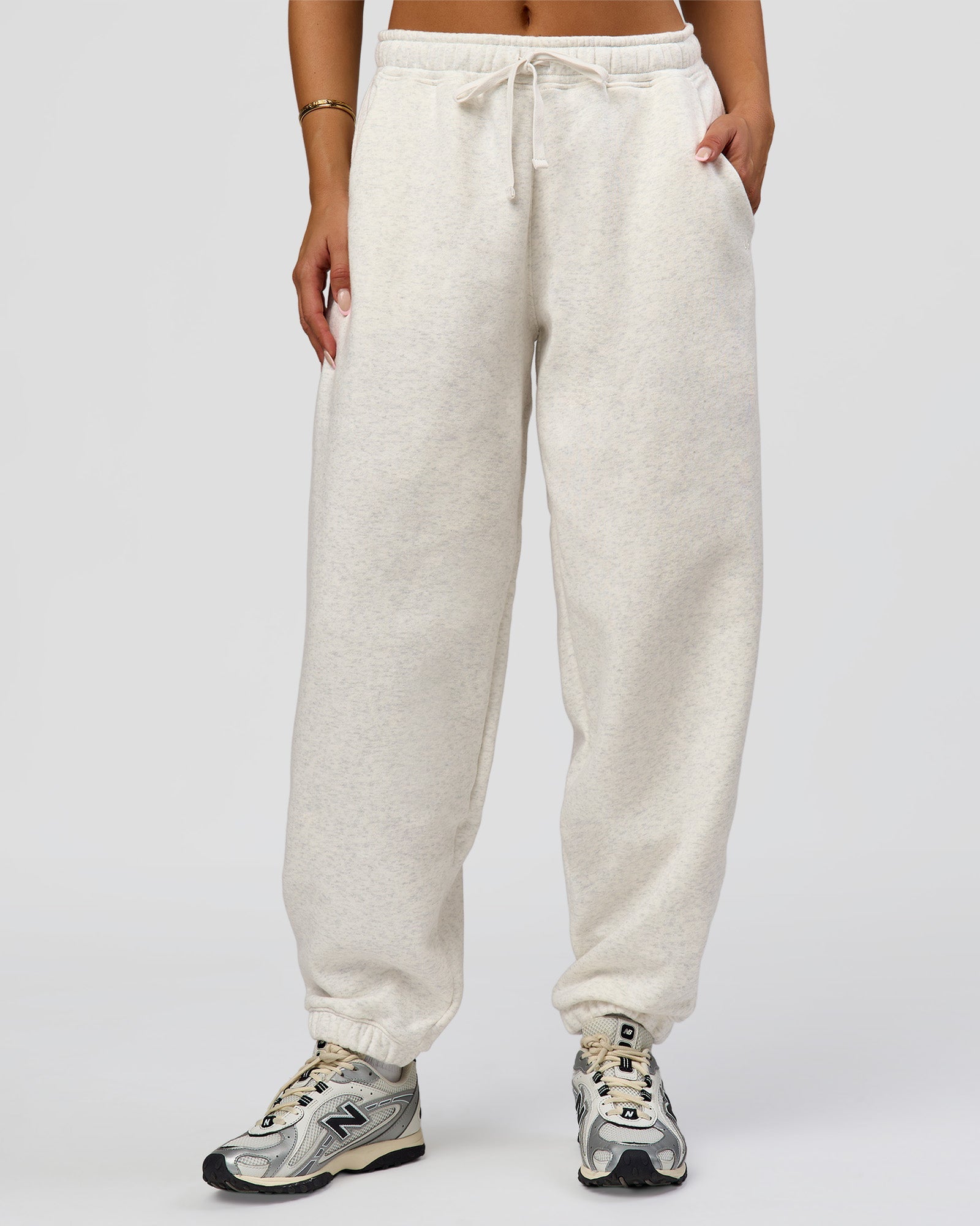 Go-To Oversized Track Pant - Silver Marl