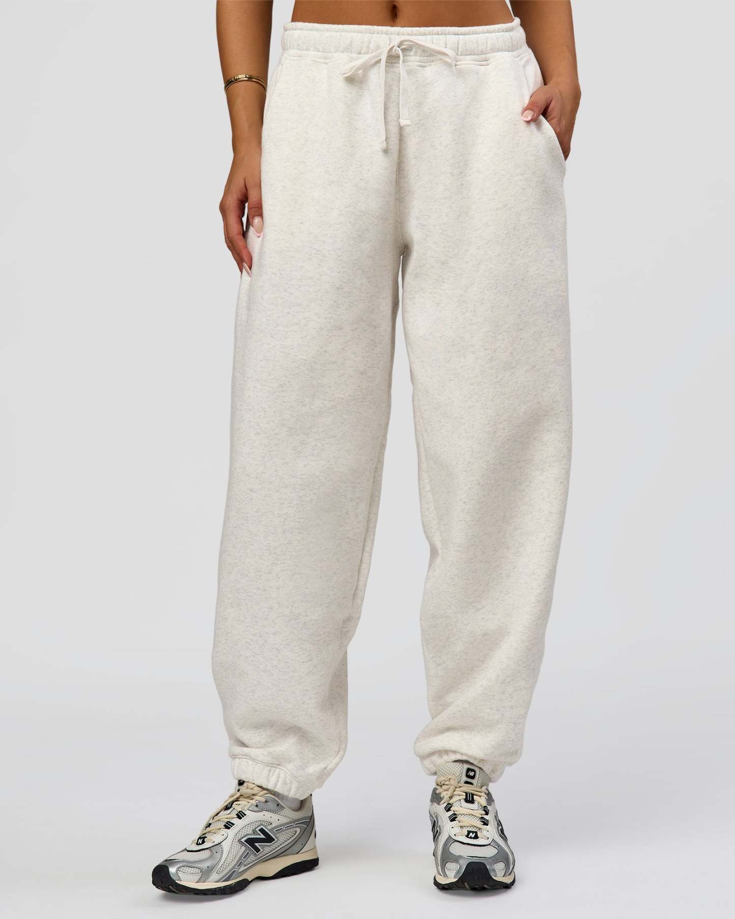 Go-To Oversized Track Pant - Silver Marl