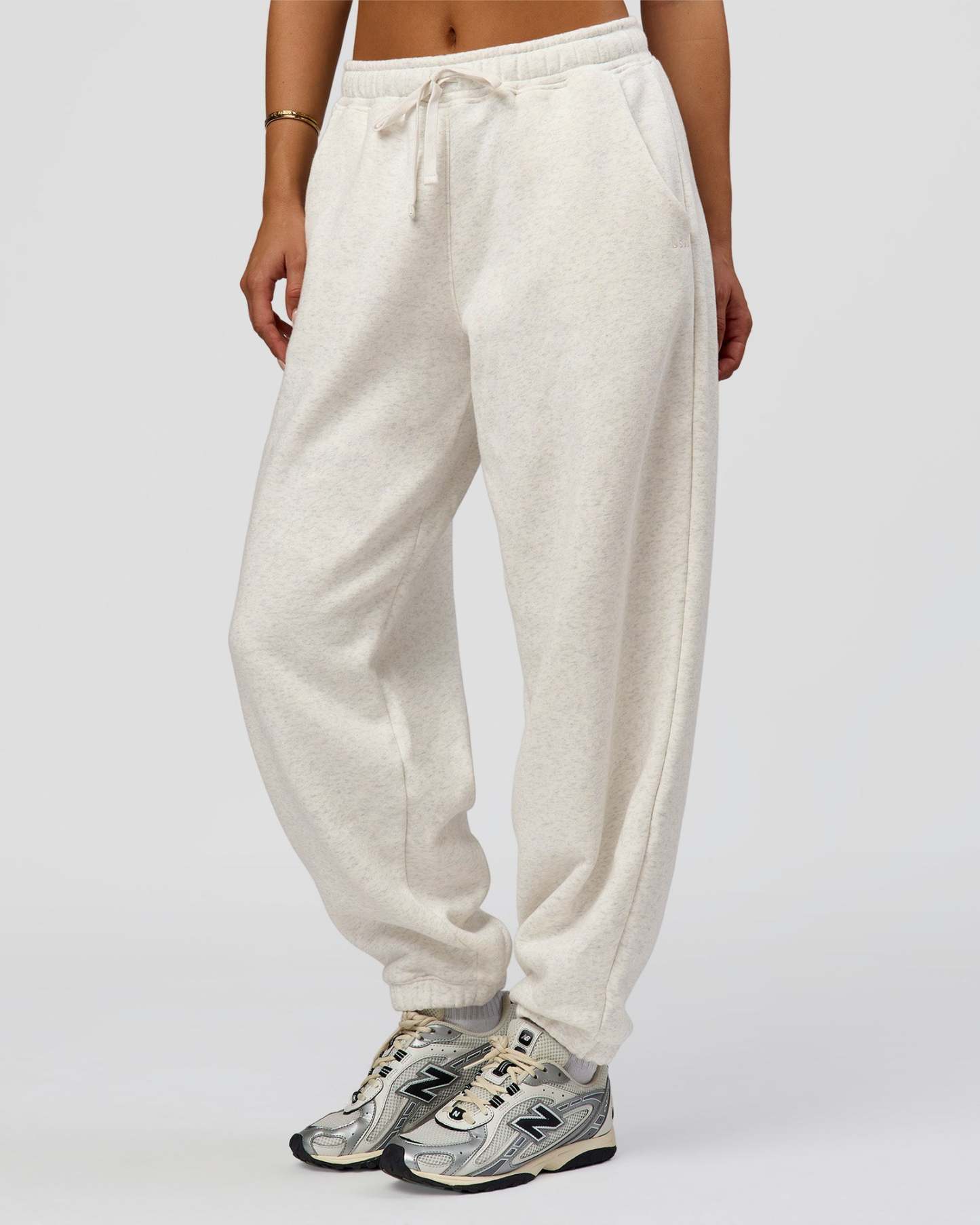 Go-To Oversized Track Pant - Silver Marl