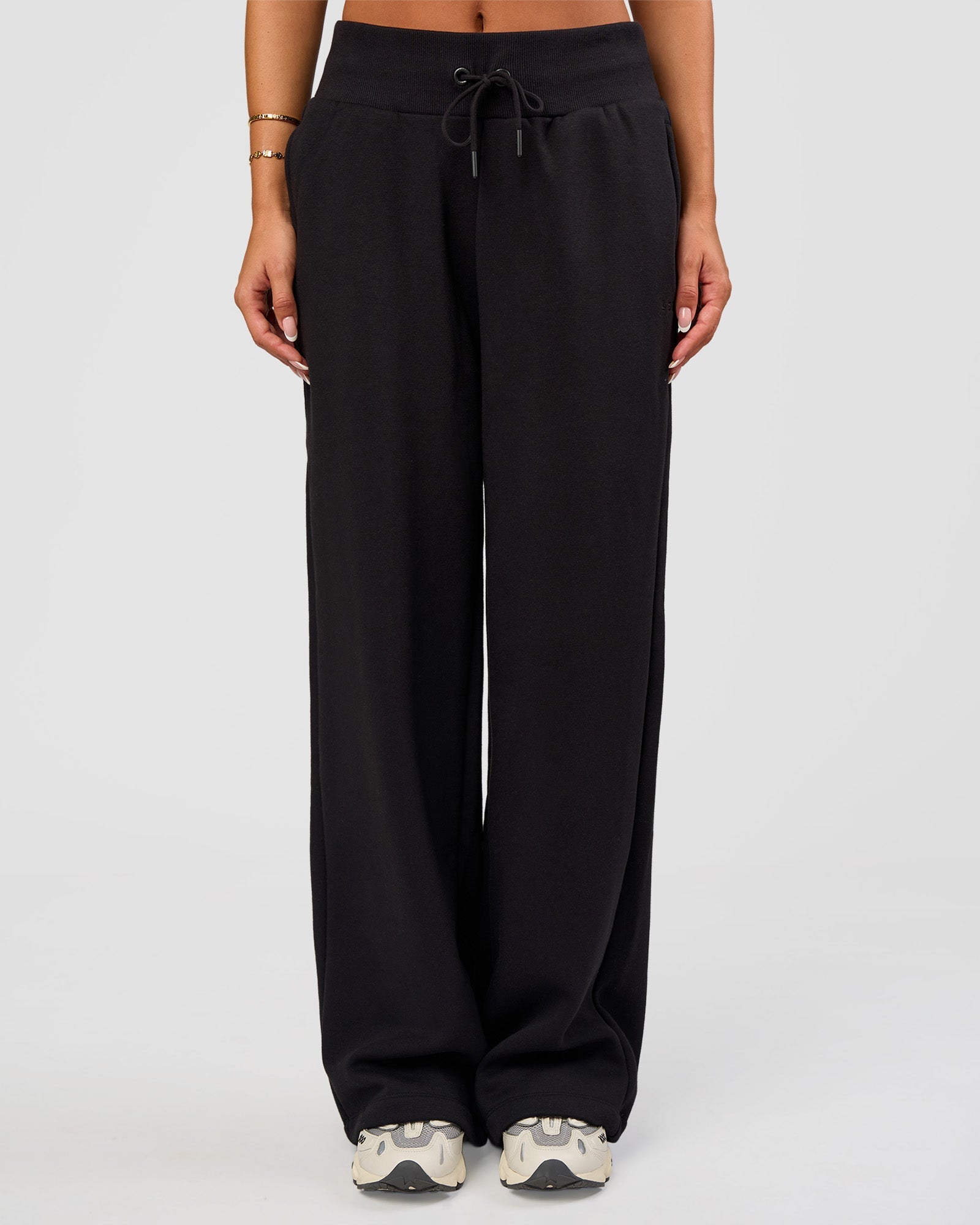 Go-To Wide Leg Track Pant - Black