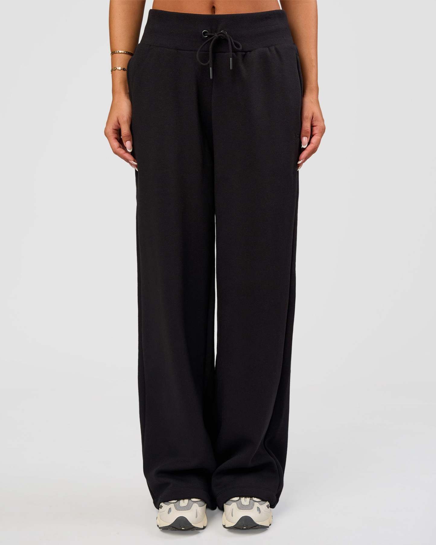 Go-To Wide Leg Track Pant - Black