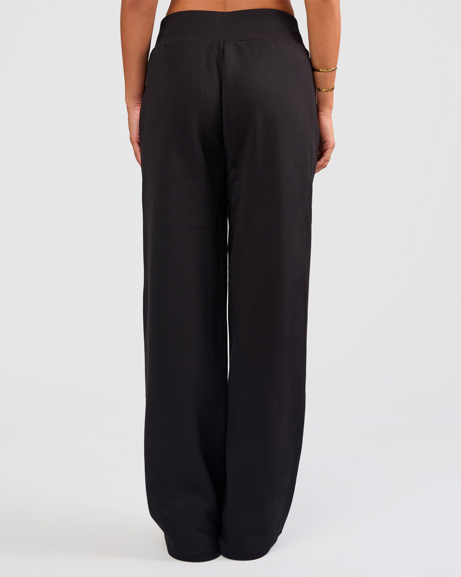 Go-To Wide Leg Track Pant - Black
