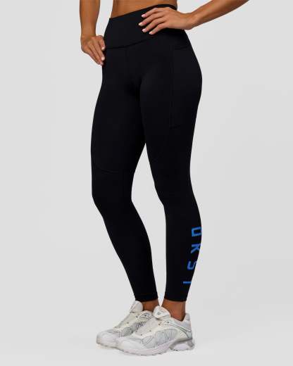 Rep Ultra High-Rise Full Length Legging Pockets - Black-Palace Blue