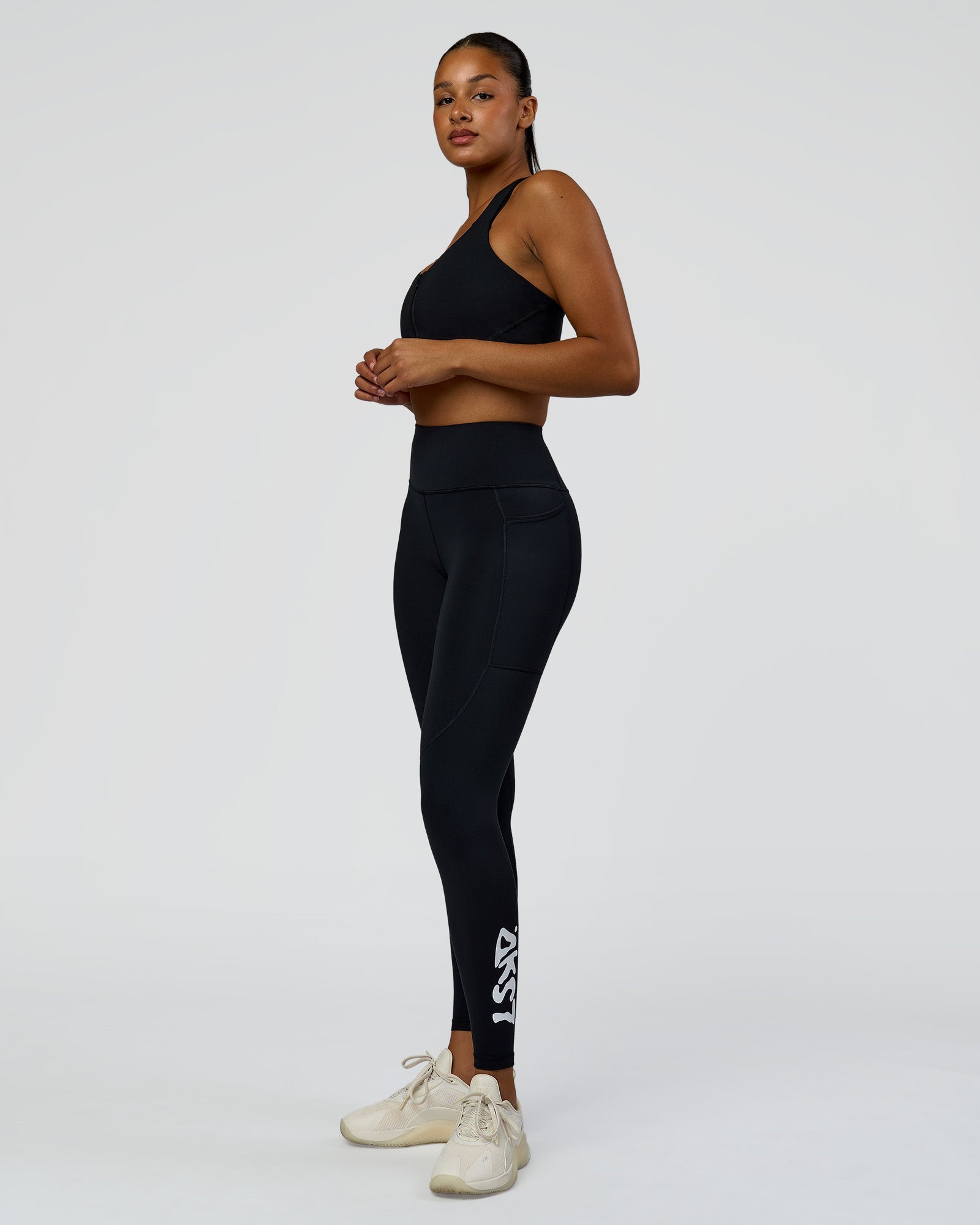 Rep Street Script Ultra High-Rise Full Length Legging Pockets - Black-White