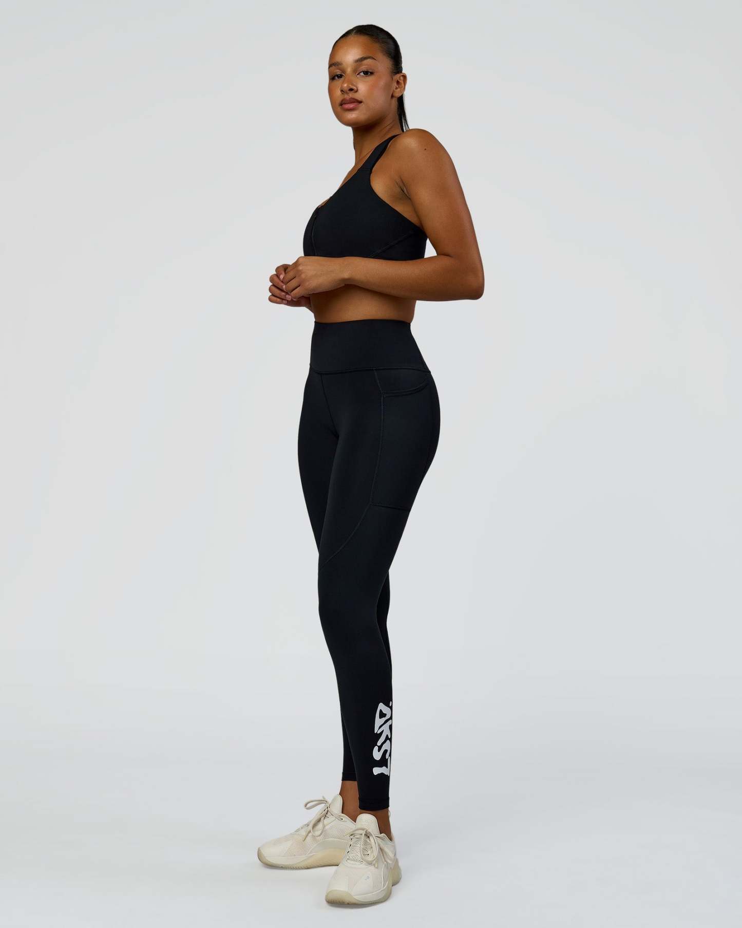 Rep Street Script Ultra High-Rise Full Length Legging Pockets - Black-White
