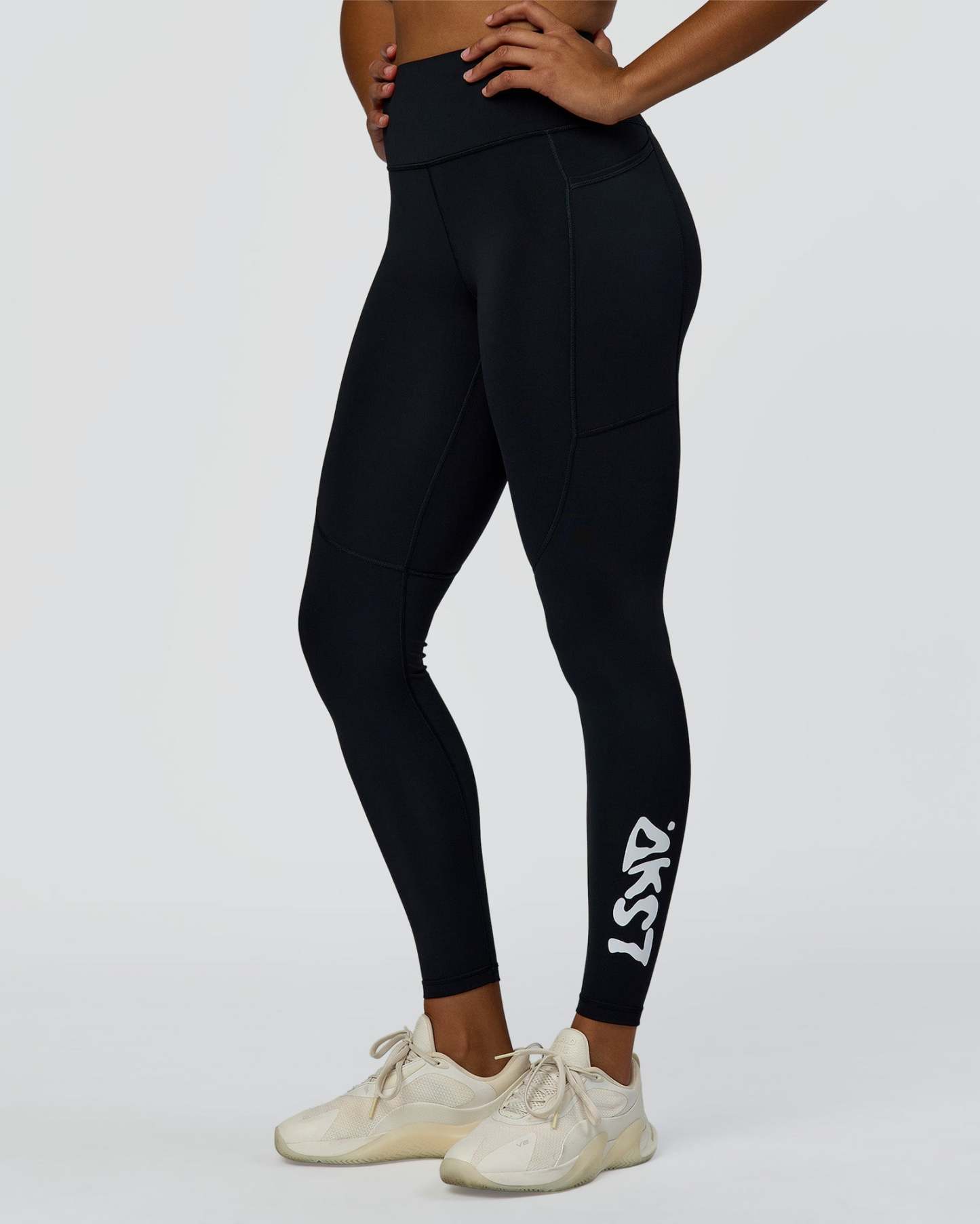 Rep Street Script Ultra High-Rise Full Length Legging Pockets - Black-White