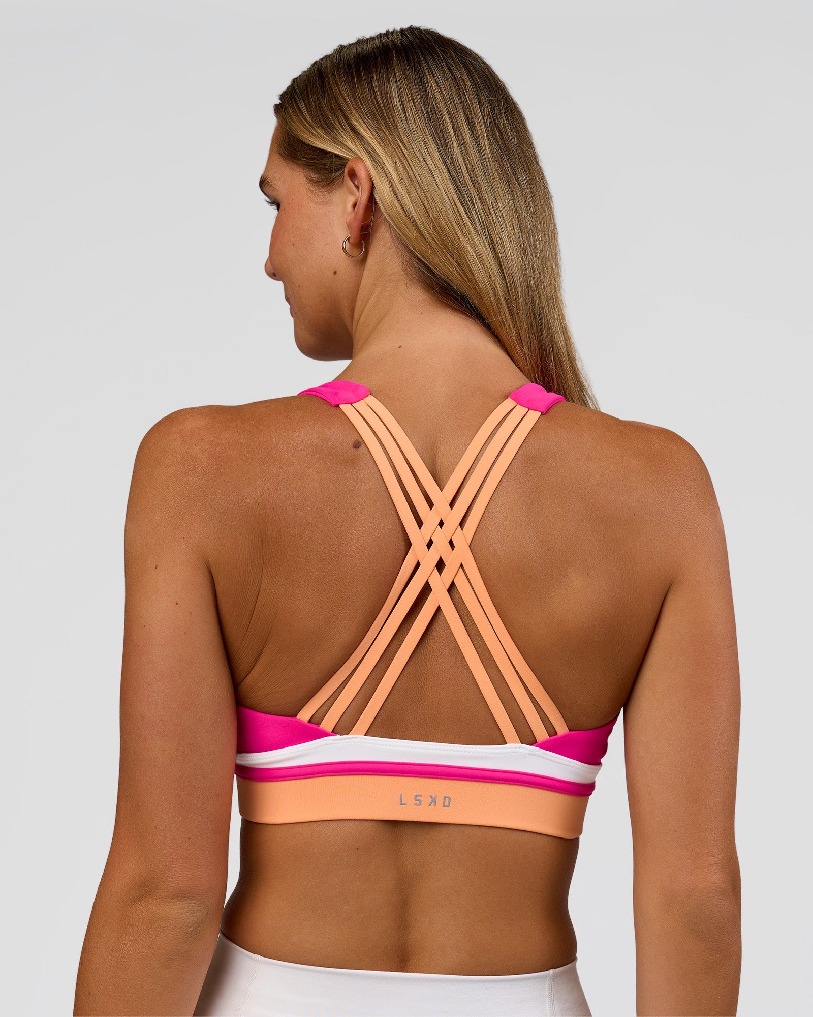 Revitalise Flash Sports Bra - Ultra Pink-Cantaloupe-White