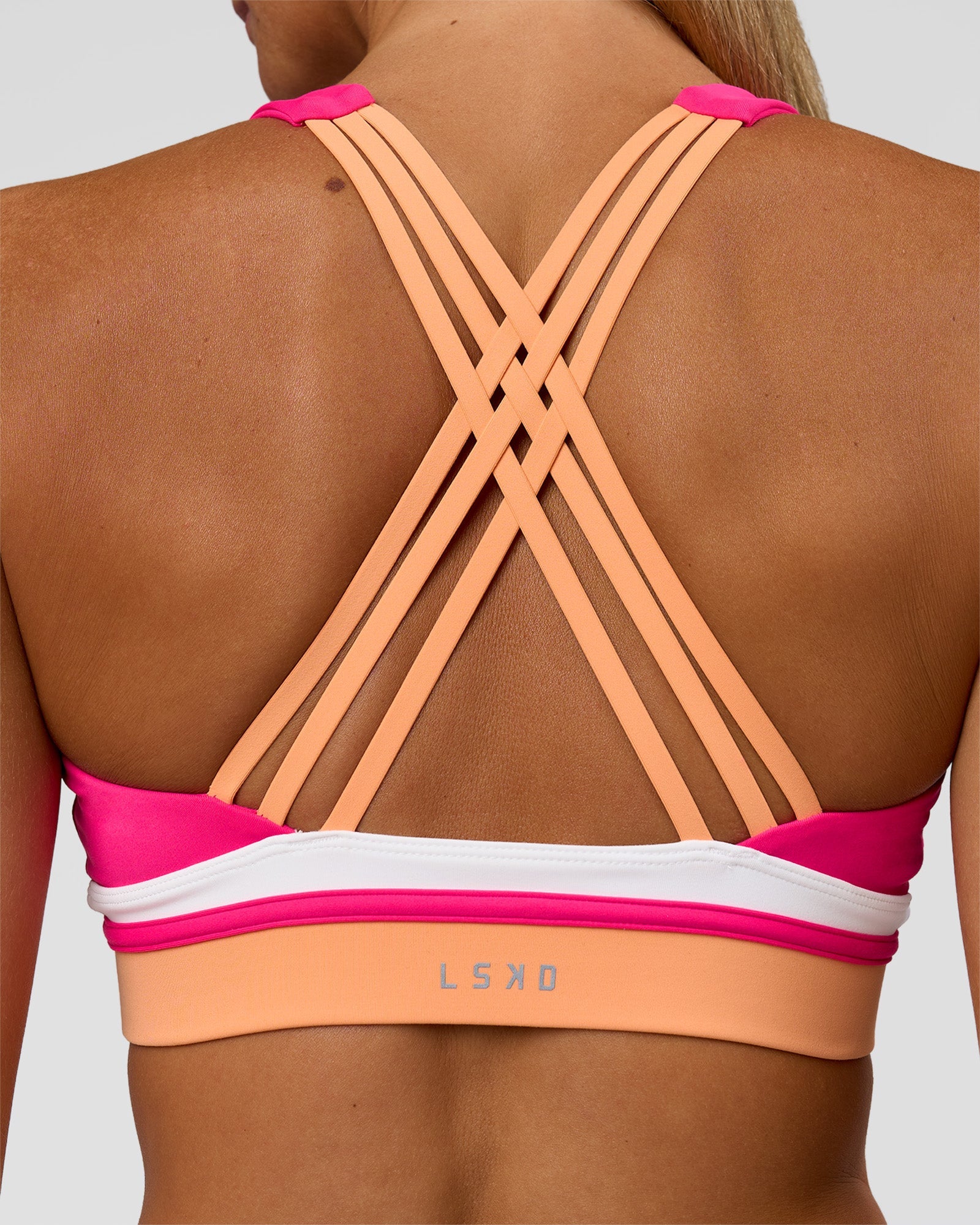 Revitalise Flash Sports Bra - Ultra Pink-Cantaloupe-White