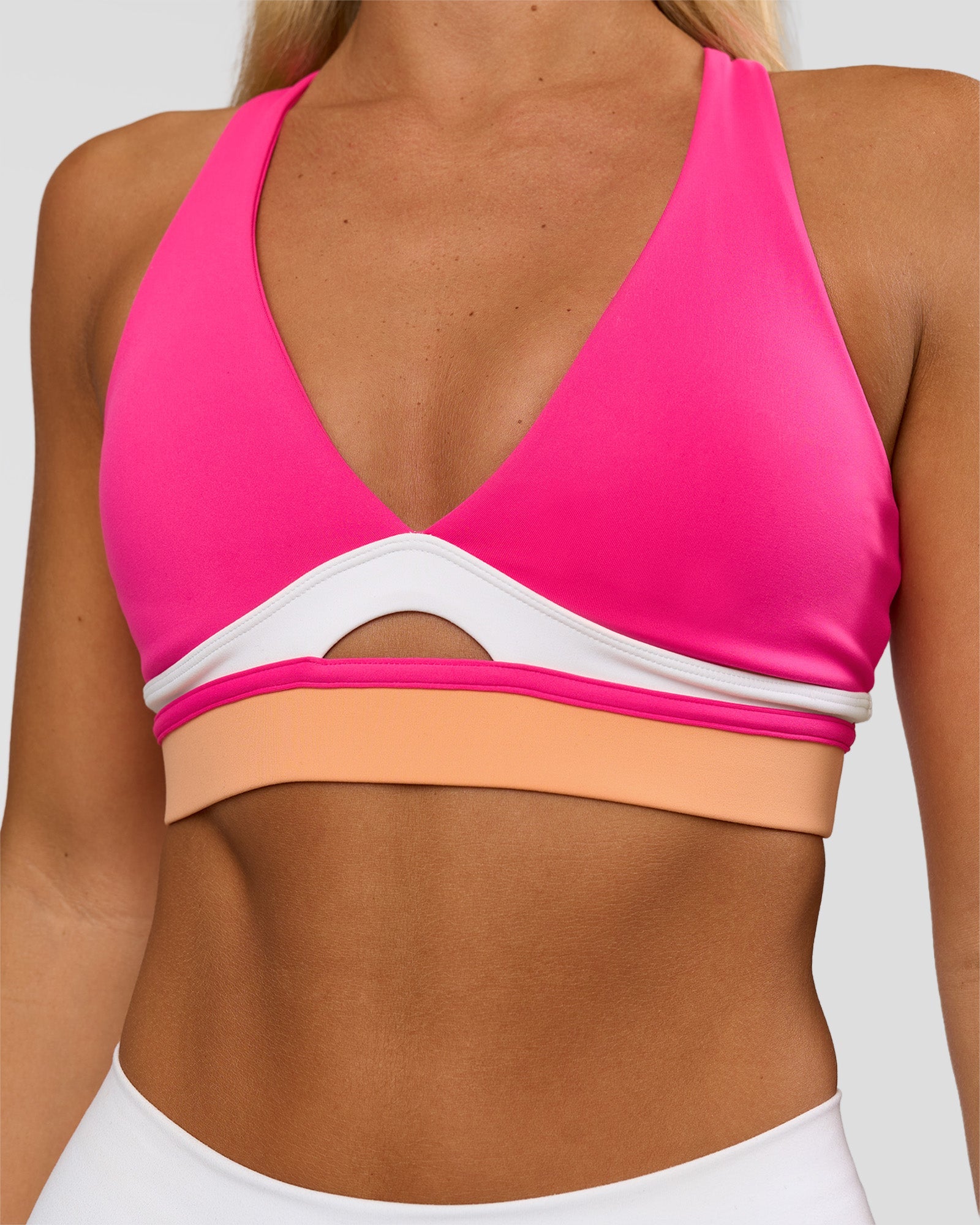 Revitalise Flash Sports Bra - Ultra Pink-Cantaloupe-White