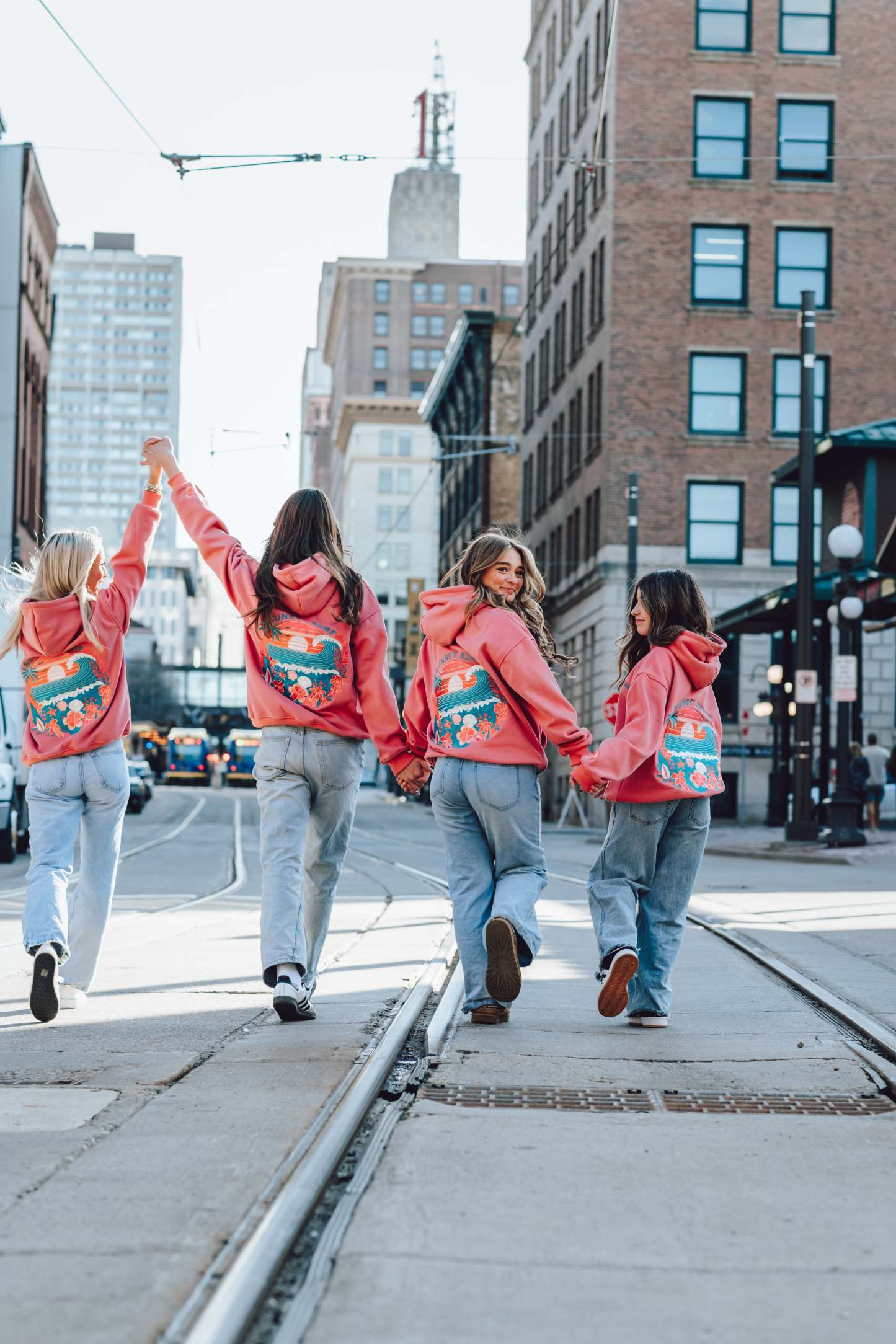 Coral Hibiscus Hoodie