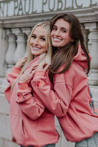Coral Hibiscus Hoodie