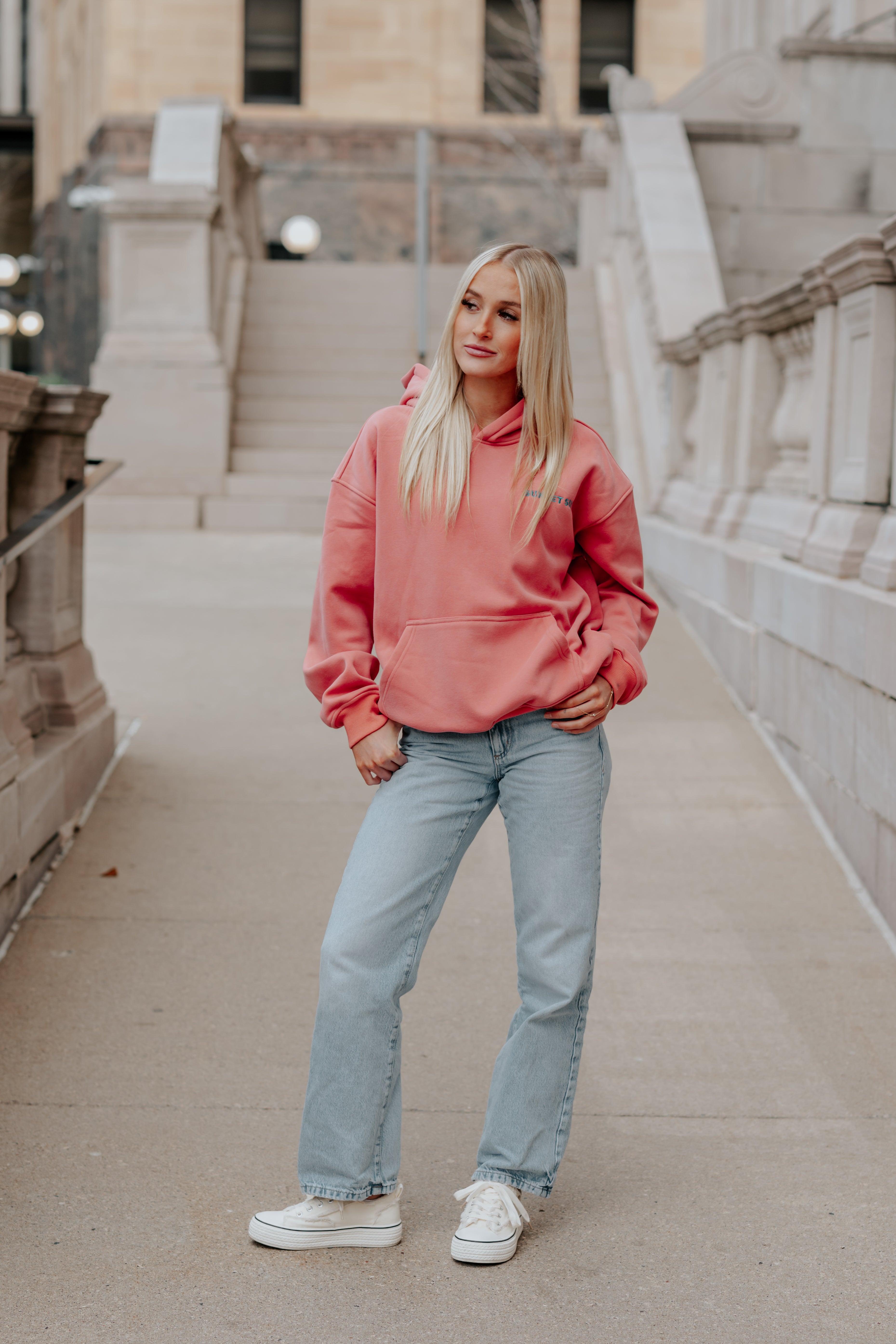 Coral Hibiscus Hoodie