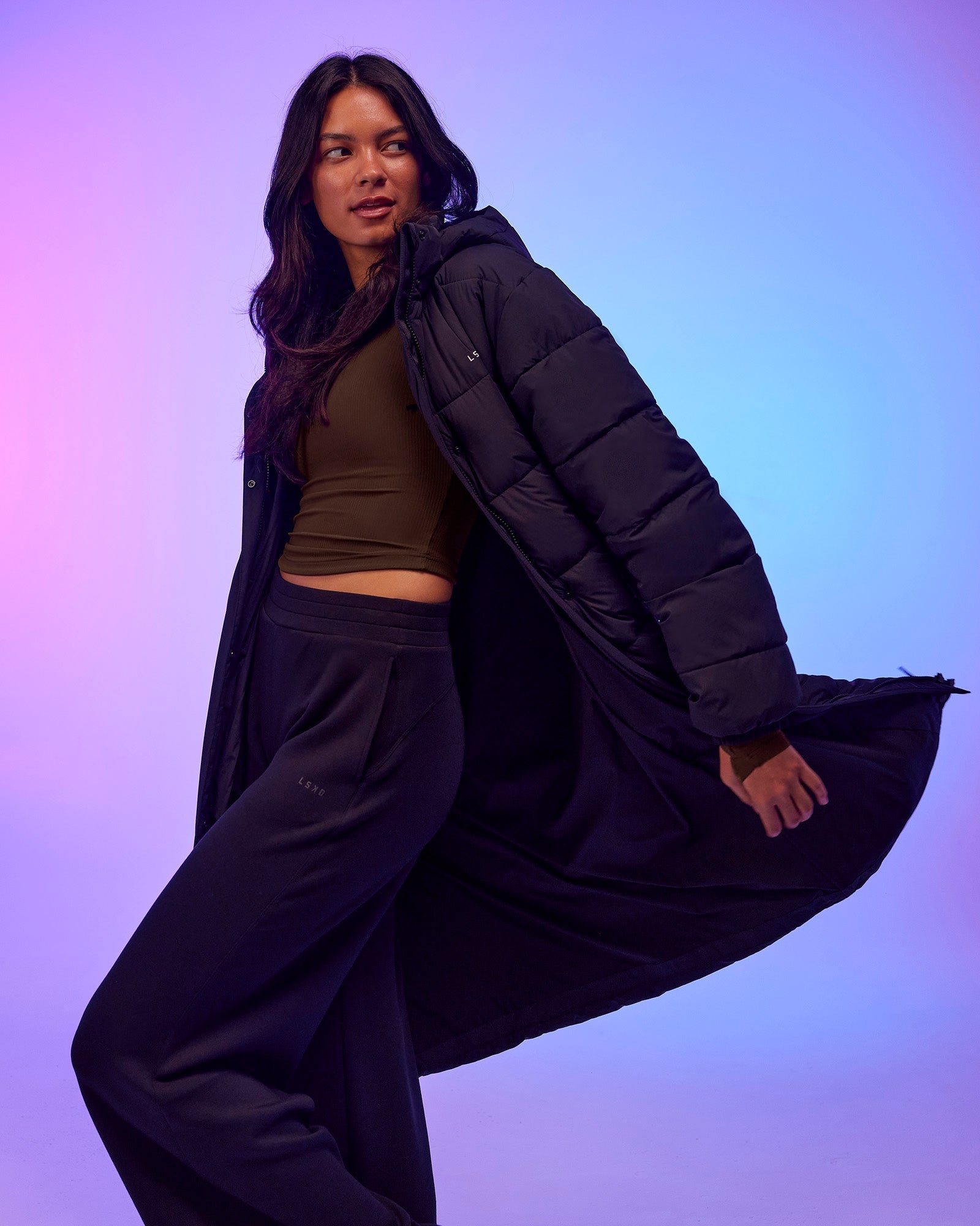 Go-To Puffer Long Jacket - Black