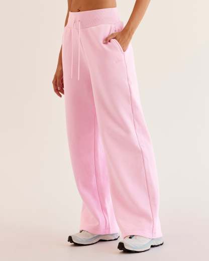 Go-To Script Wide Leg Track Pant - Marshmallow