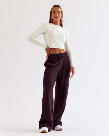 Go-To Wide Leg Track Pant - Midnight Plum