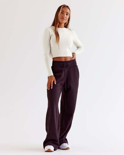 Go-To Wide Leg Track Pant - Midnight Plum