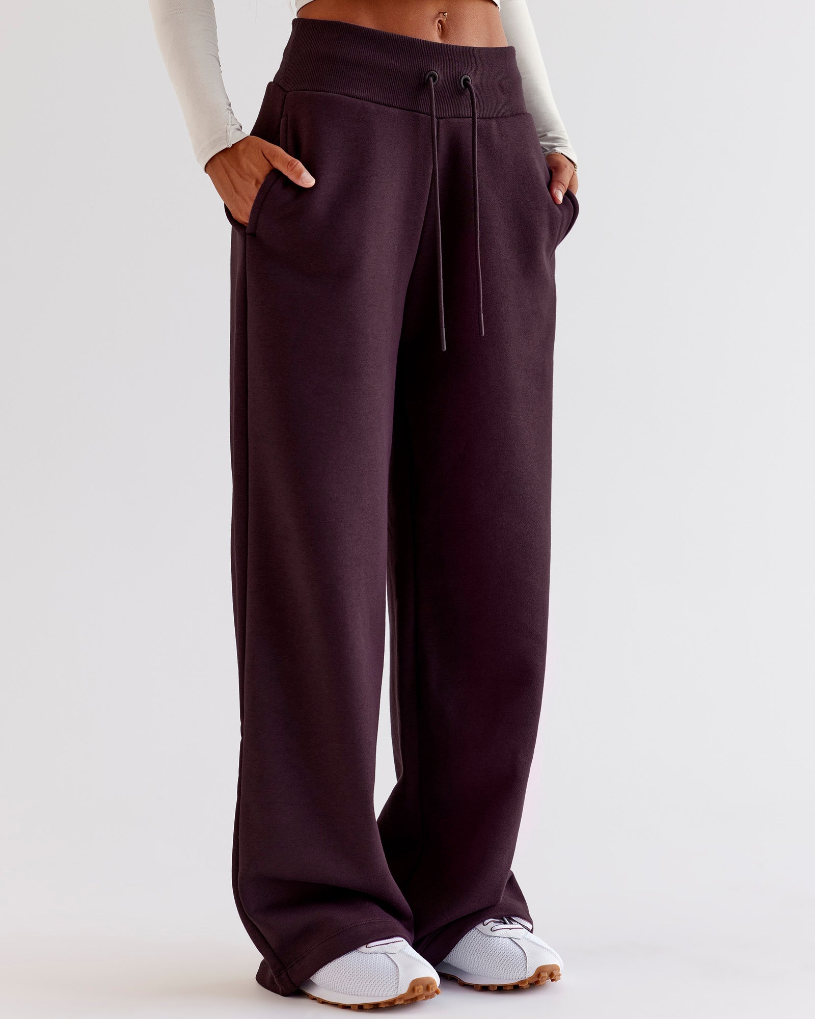 Go-To Wide Leg Track Pant - Midnight Plum