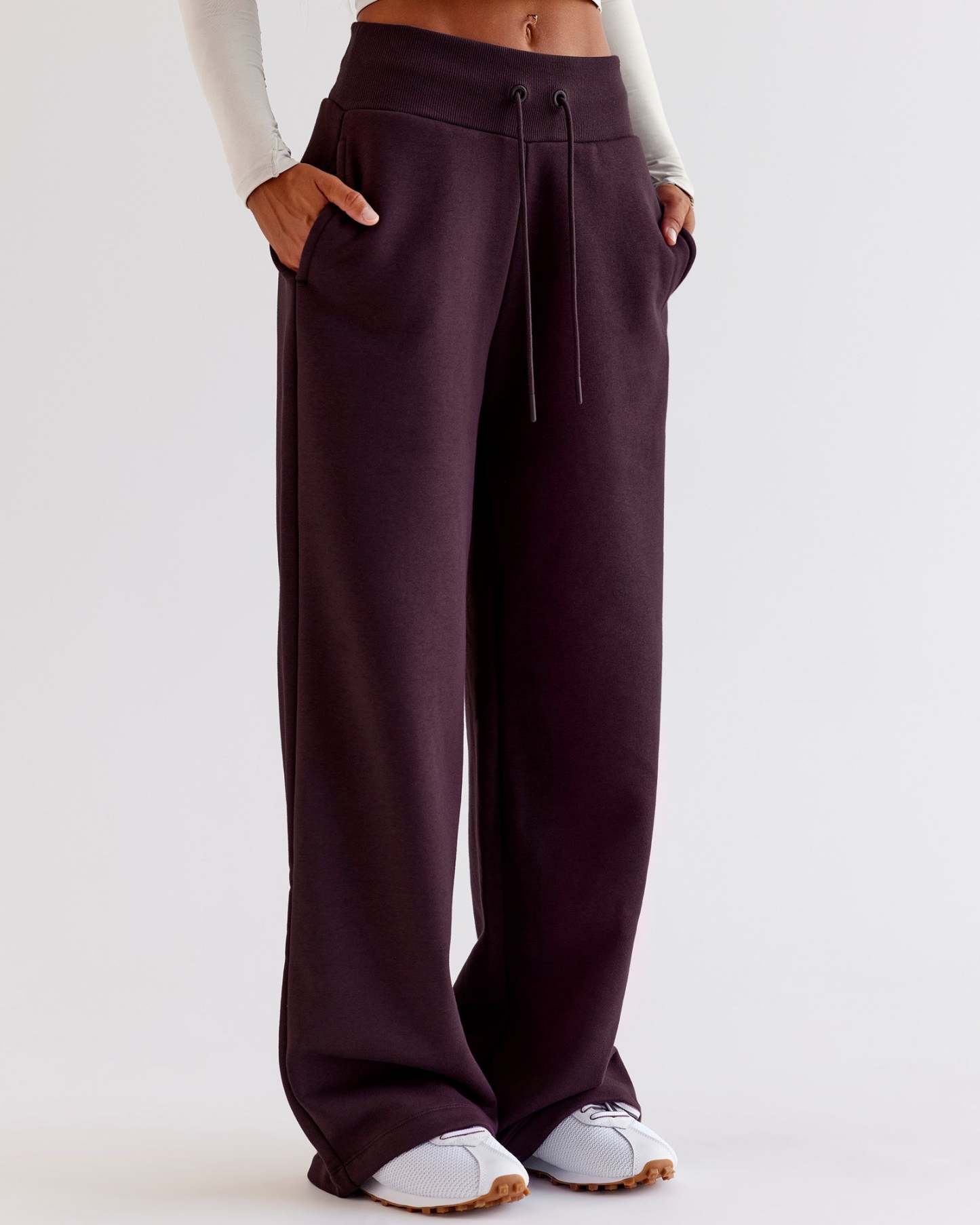 Go-To Wide Leg Track Pant - Midnight Plum