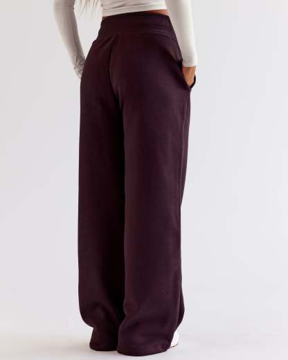 Go-To Wide Leg Track Pant - Midnight Plum