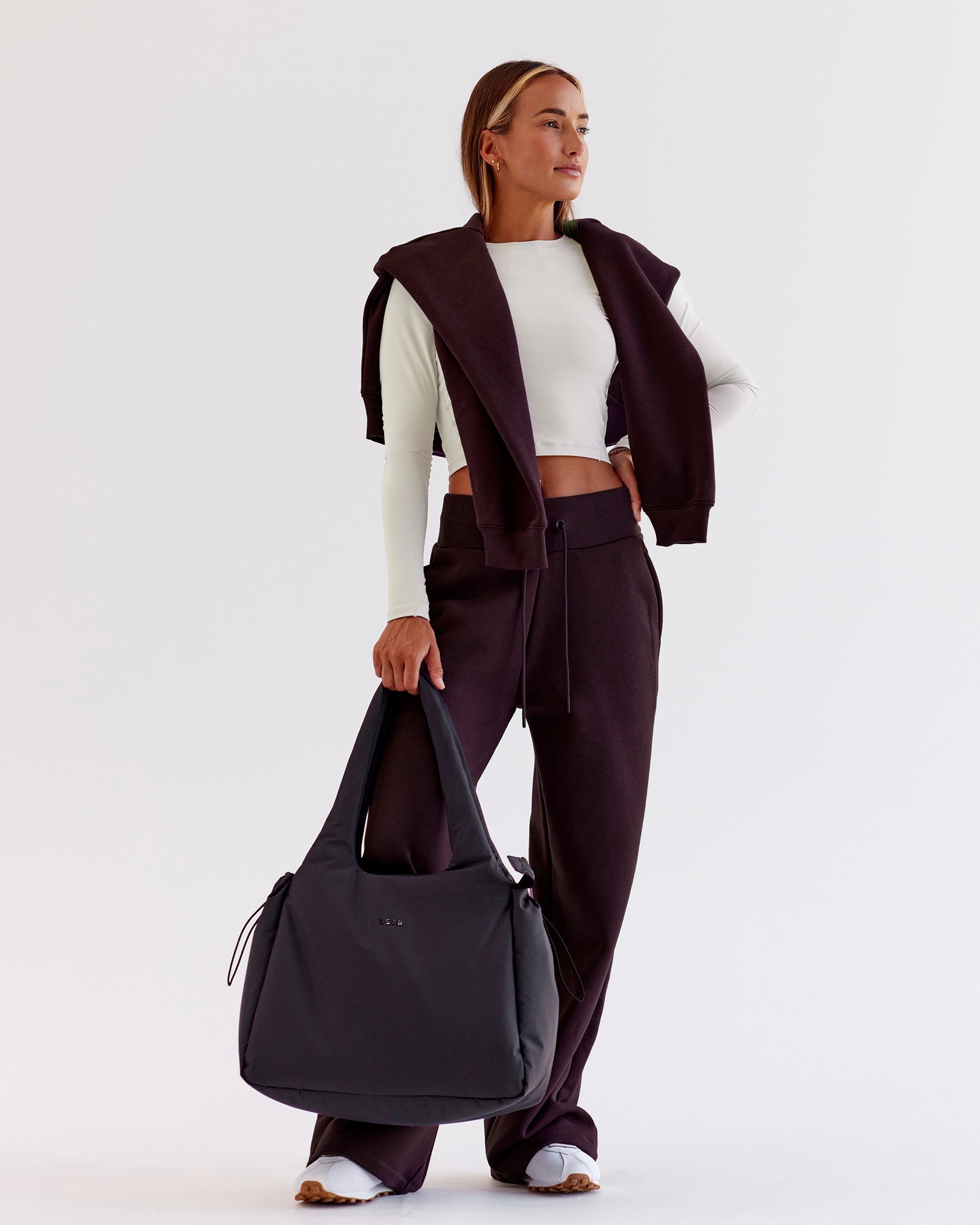 Go-To Wide Leg Track Pant - Midnight Plum