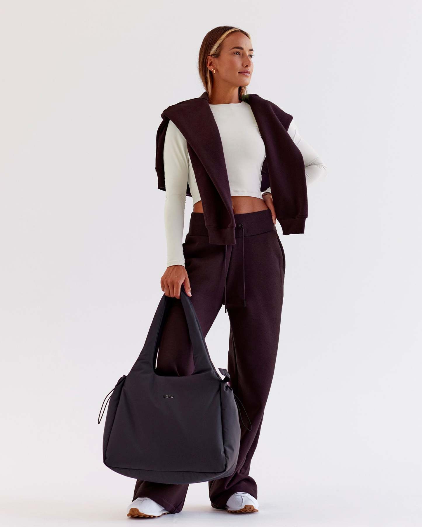 Go-To Wide Leg Track Pant - Midnight Plum