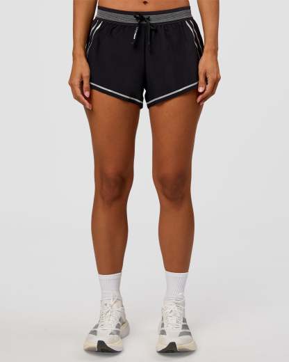 Accelerate 3" Reflective Mid-Rise Running Short - Black-Reflective