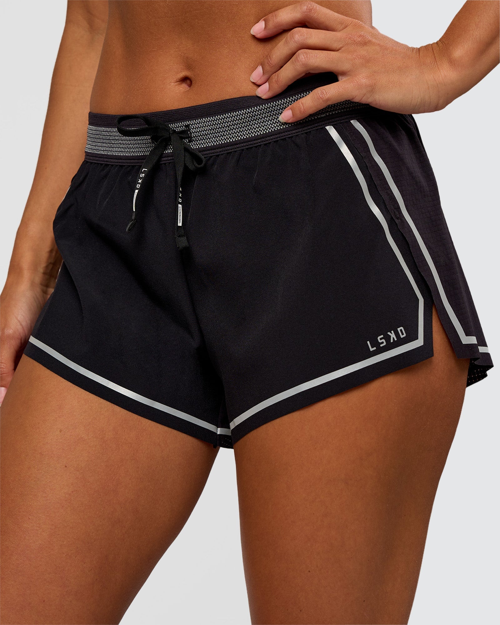 Accelerate 3" Reflective Mid-Rise Running Short - Black-Reflective