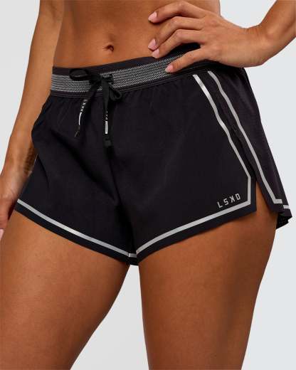 Accelerate 3" Reflective Mid-Rise Running Short - Black-Reflective