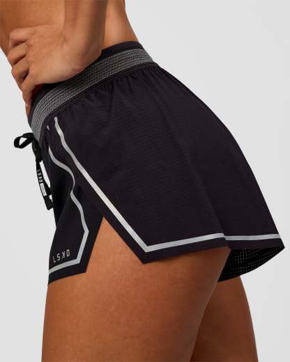 Accelerate 3" Reflective Mid-Rise Running Short - Black-Reflective