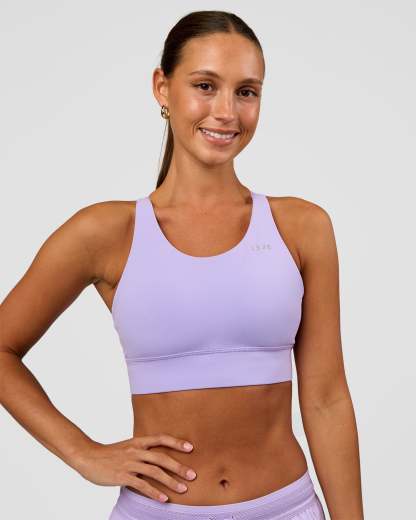 Accelerate Split Strap Sports Bra - Pale Lilac