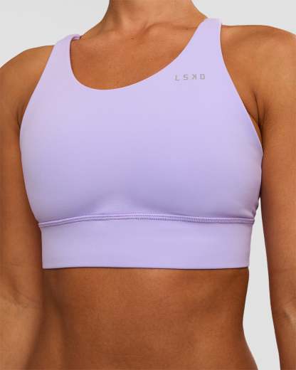 Accelerate Split Strap Sports Bra - Pale Lilac